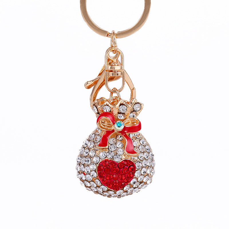 Wholesale Alloy Rhinestone Lucky Bag Keychain